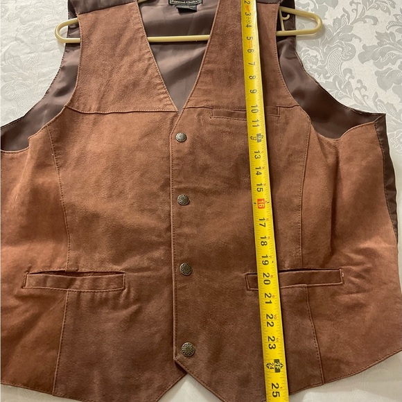 John L Blair Vest Men 2XLg Personal Choice 4 Snap Button Leather Western - BROWN - Picture 6 of 6